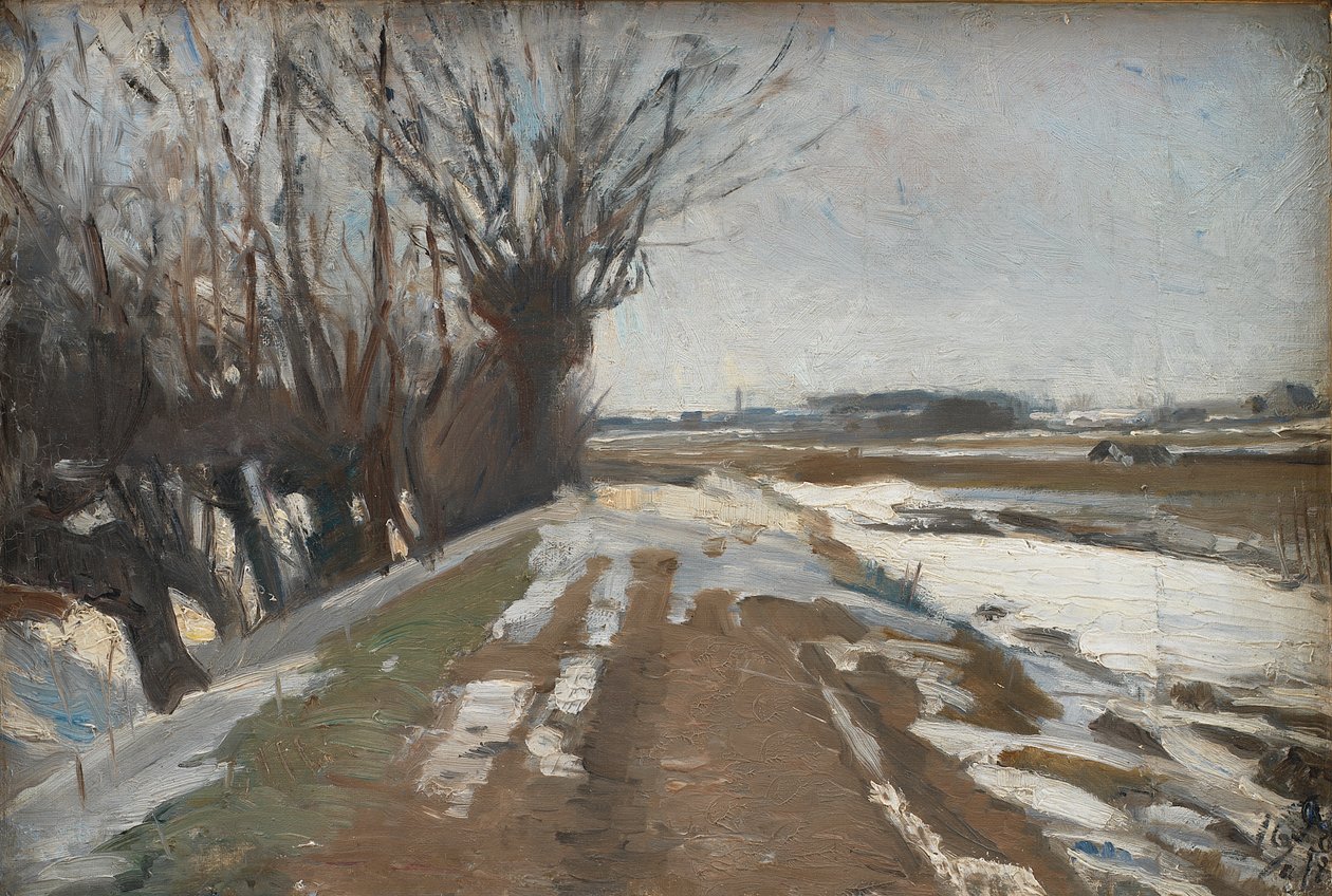 Kış Manzarası. Kopenhag yakınlarındaki Utterslev by Albert Gottschalk