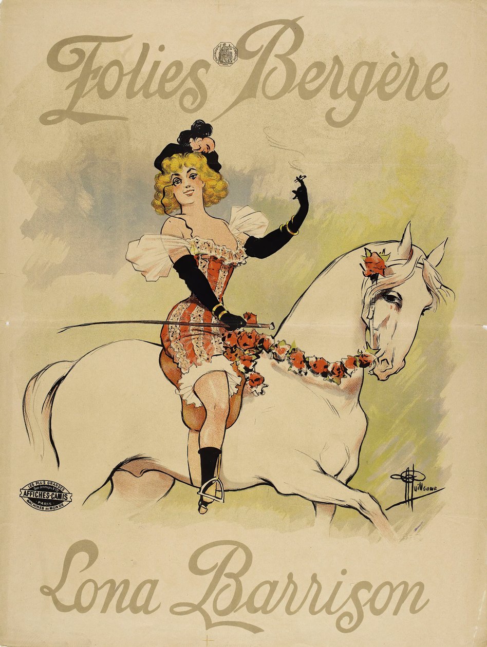 Folies Bergeres. Lona Barrison, c. 1895. by Albert Guillaume