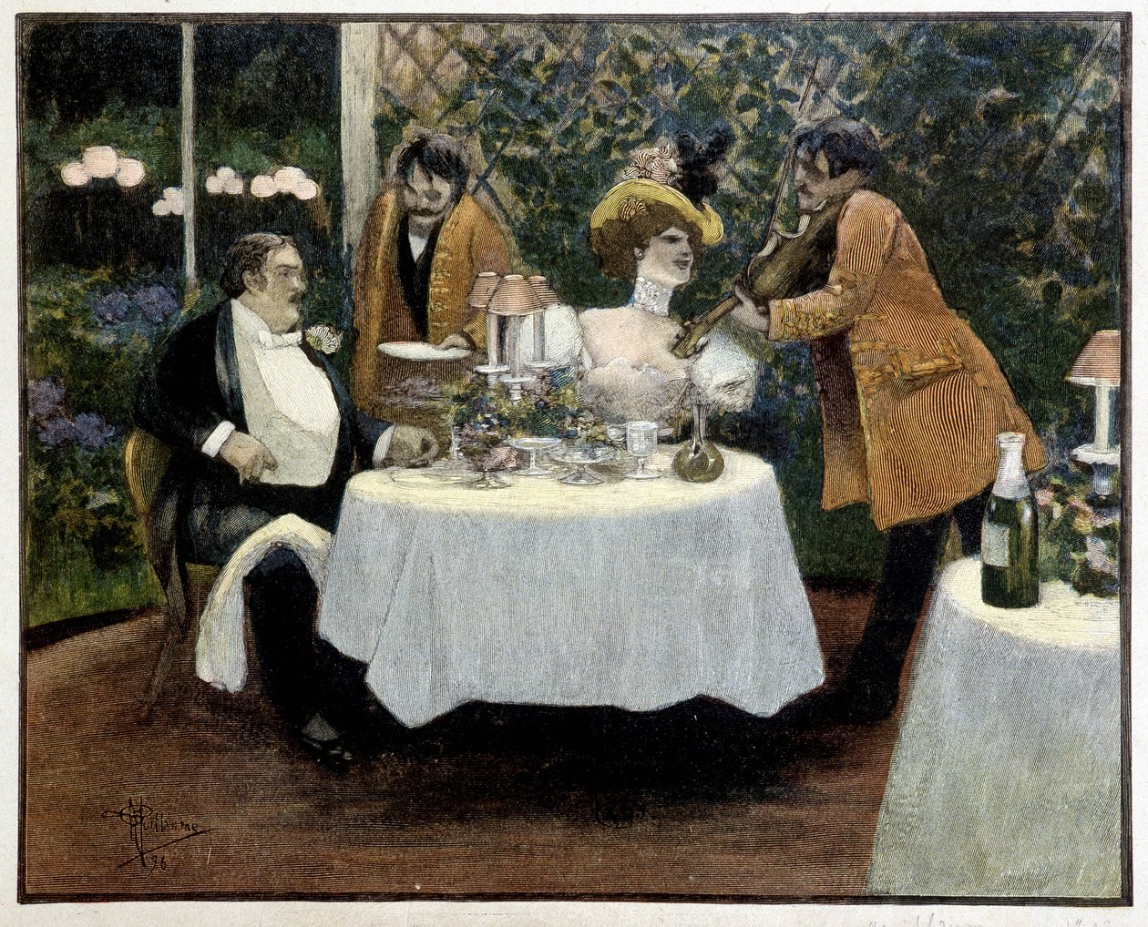 Restoran, Guillaume tarafından çizim by Albert Guillaume