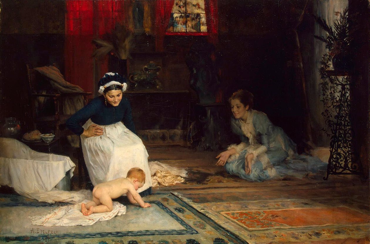 Fidanlıkta', 1885. by Albert Gustaf Aristides Edelfelt