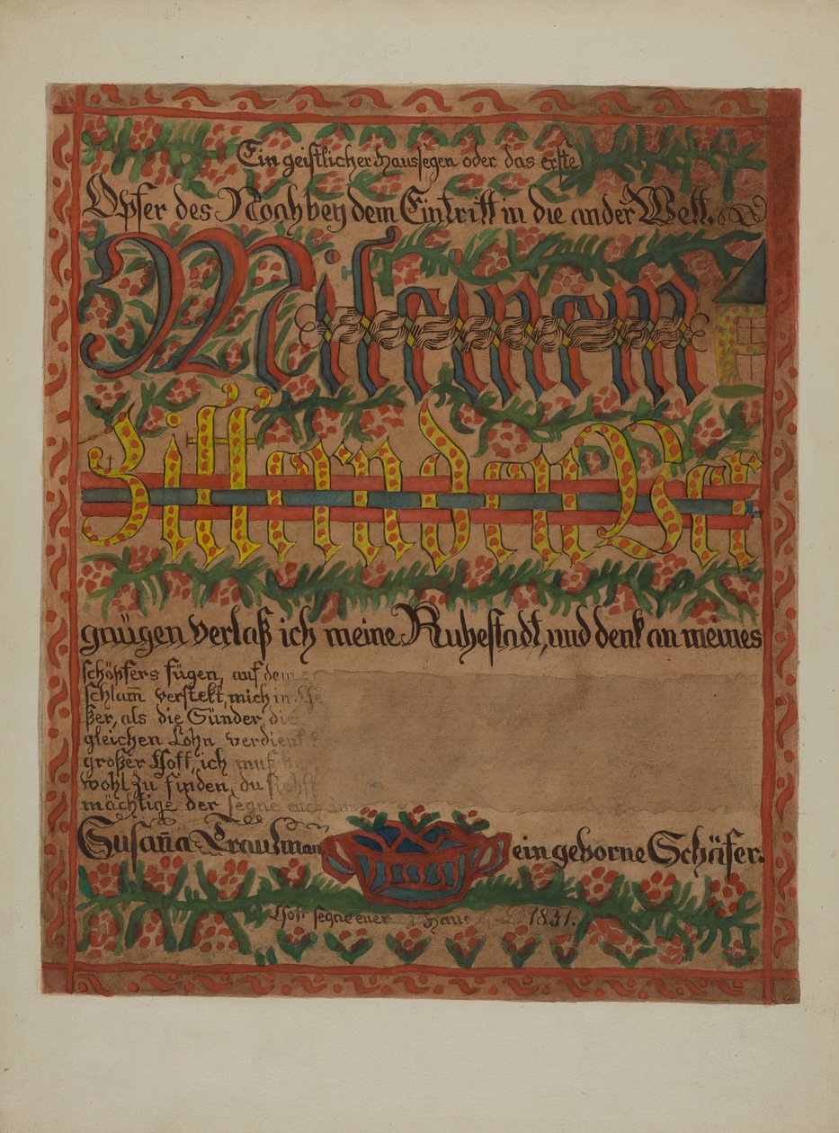 Pa. Alman Ölüm Belgesi, c. 1937. by Albert J. Levone