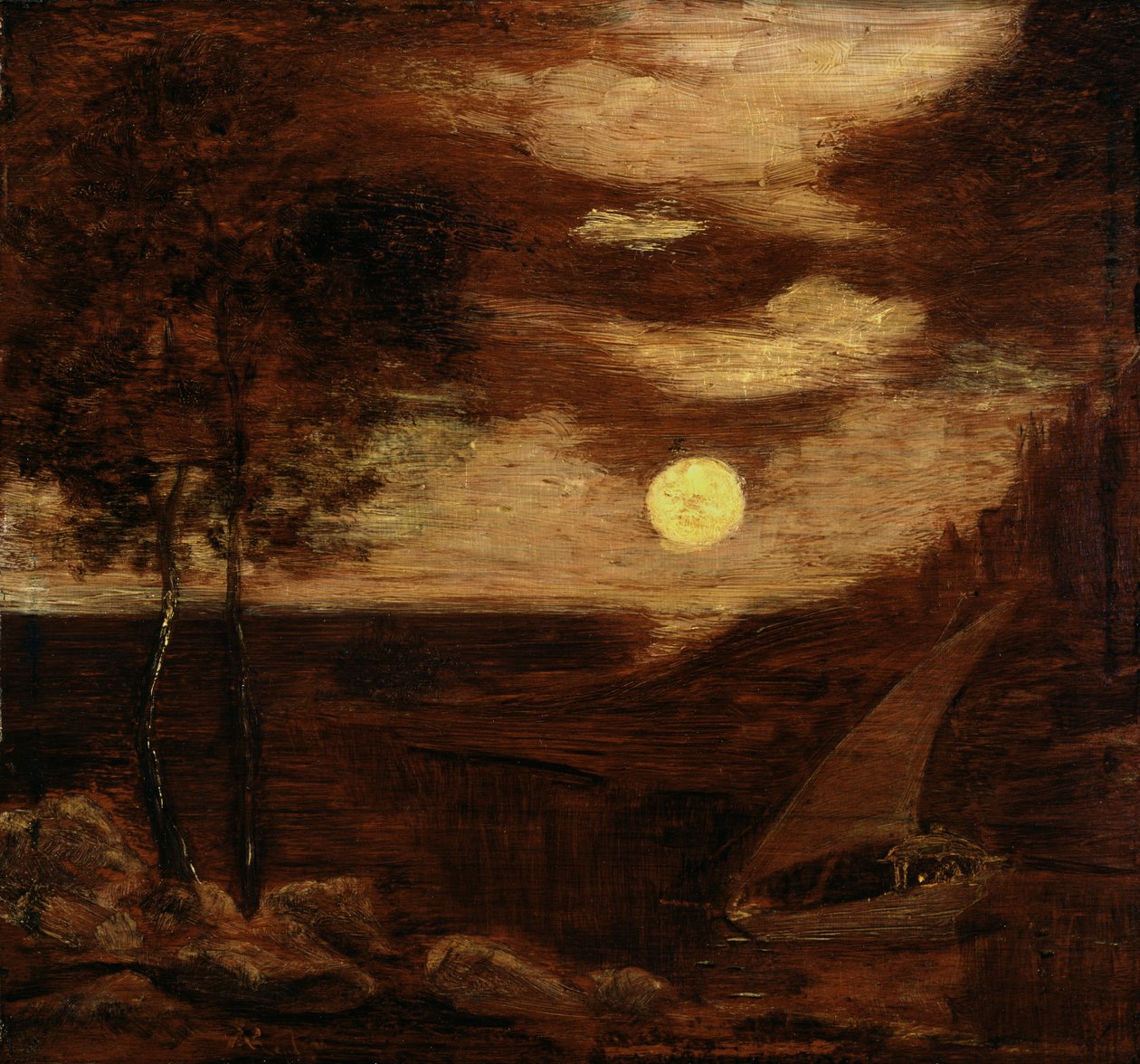 Aşıklar Gemisi, yak. 1881. by Albert Pinkham Ryder