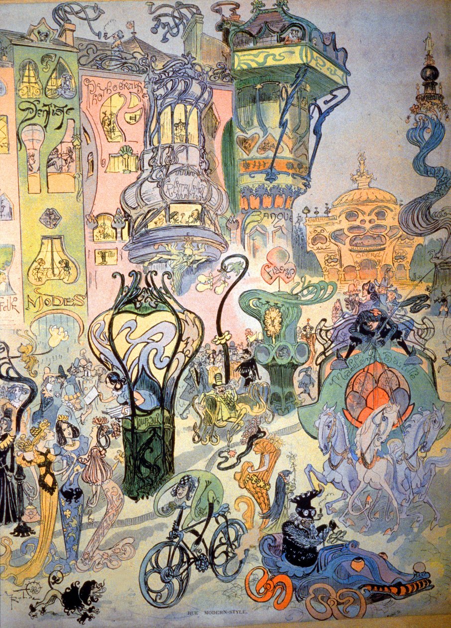 Modern tarzda bir sokak by Albert Robida