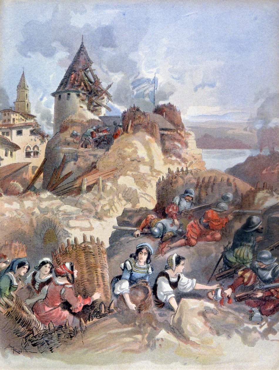 Marsilya kuşatmasında bayanlar by Albert Robida