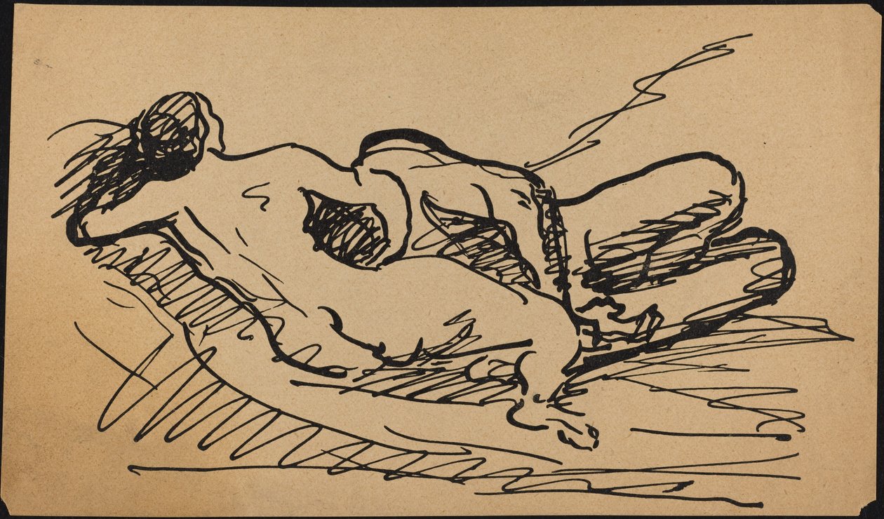 uzanmış çıplak by Albert Weisgerber