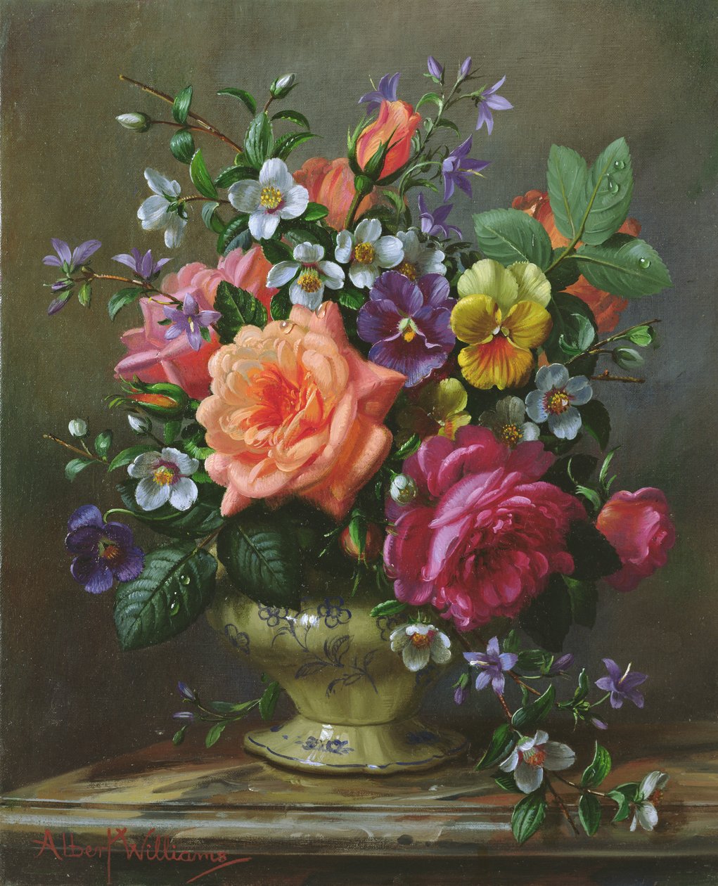 AB1112 Güller ve hercai menekşeler by Albert Williams