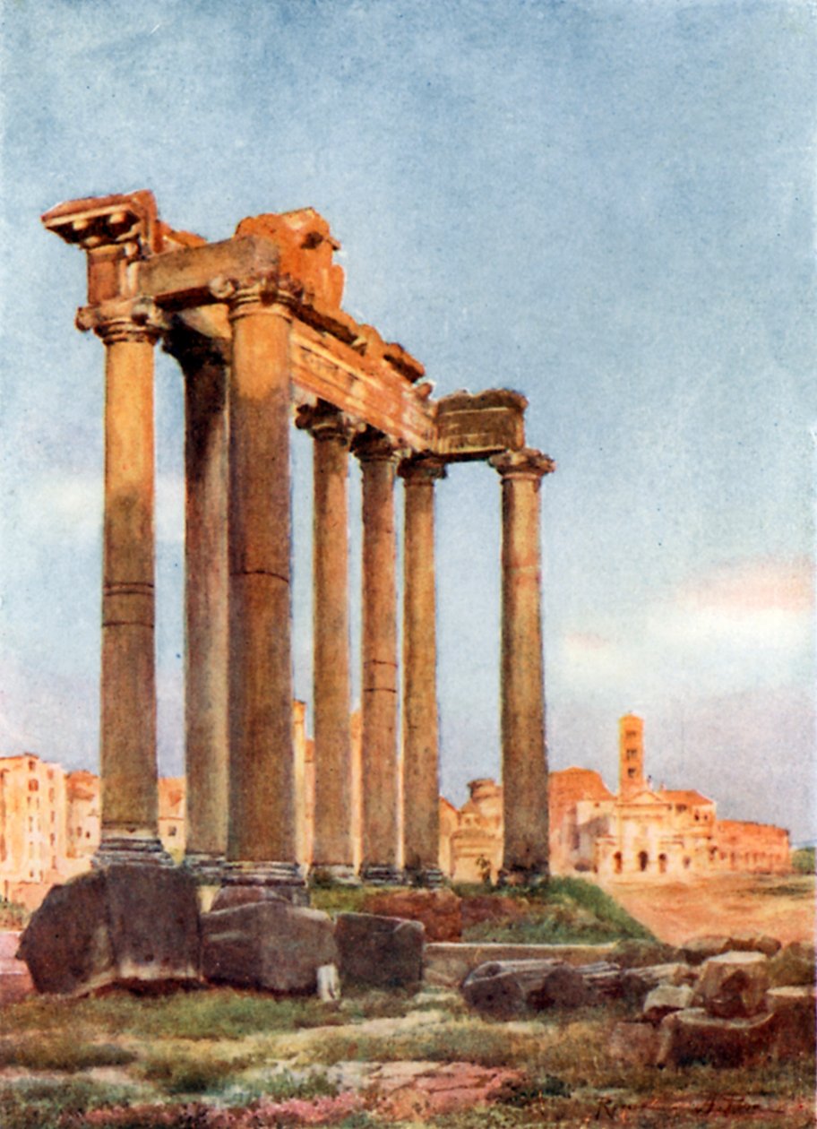 Temple of Saturn from the Portico of the Dii Consentes by Alberto Pisa