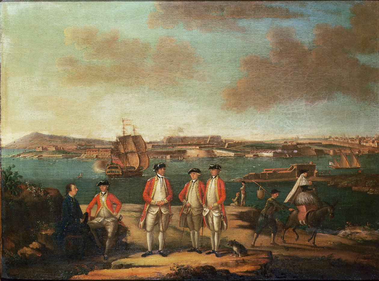San Felipe, Minorca'daki İngiliz Subaylar by Alberto Pullicino