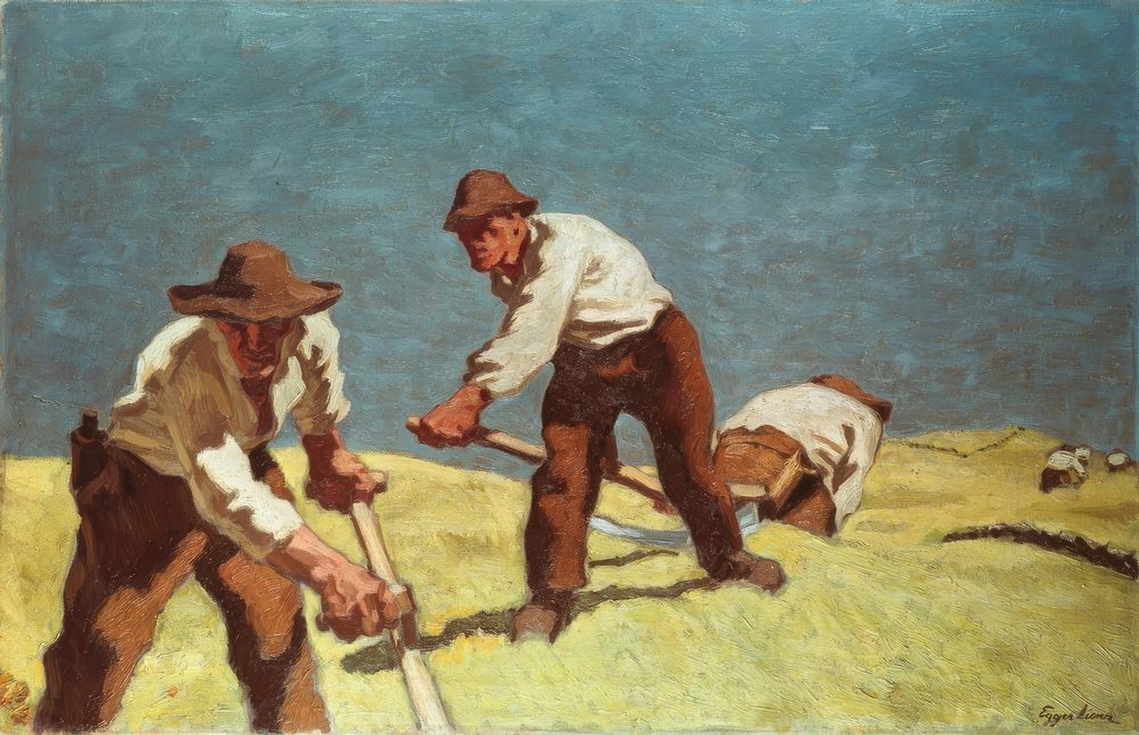 Biçme dağ çiftçileri by Albin Egger Lienz