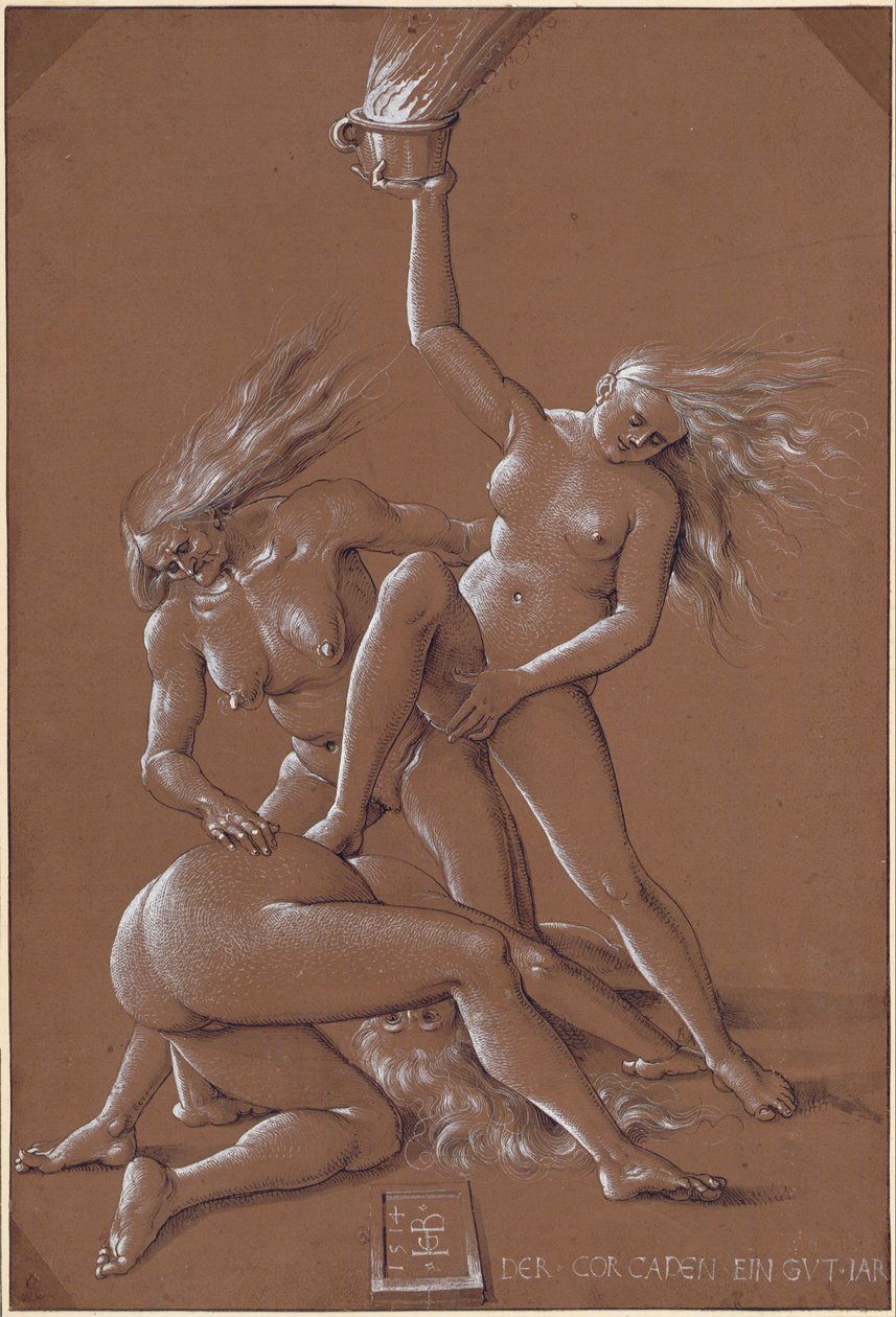 Üç Cadılarla Yeni Yıl Tebrikleri by Albrecht Dürer
