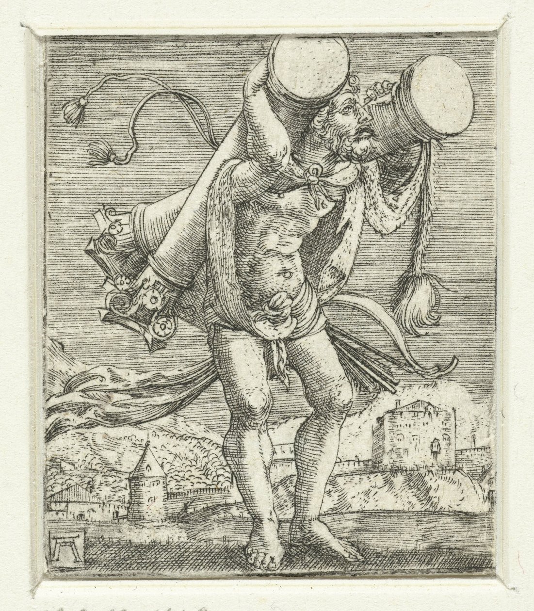Herkül sütunları taşır by Albrecht Altdorfer