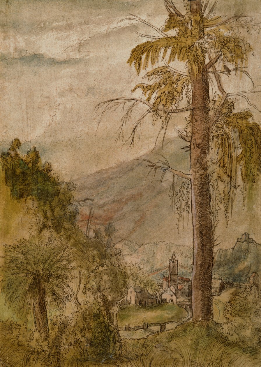 Kilise ile manzara by Albrecht Altdorfer