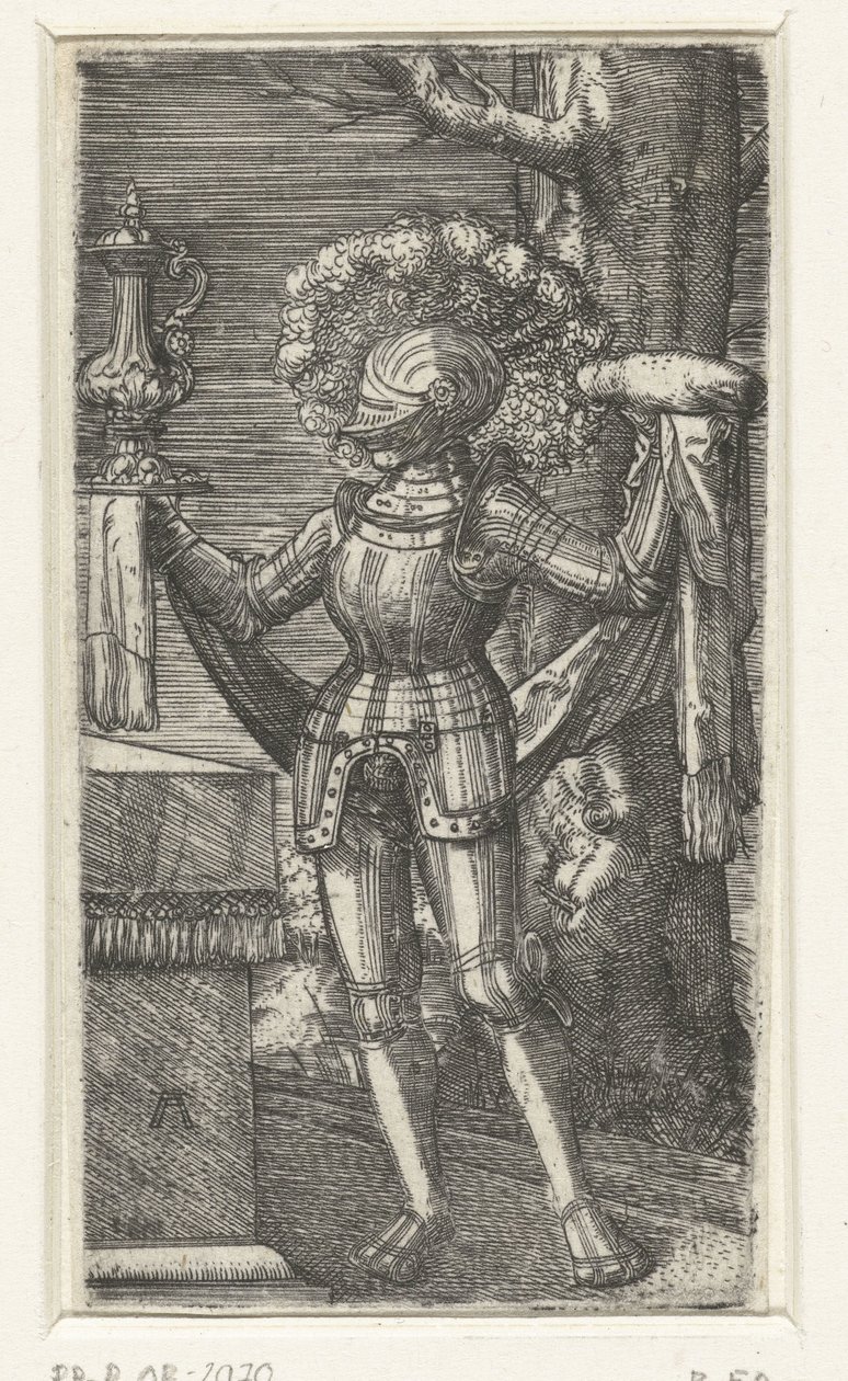 Şarap ve ekmek ile şövalye by Albrecht Altdorfer