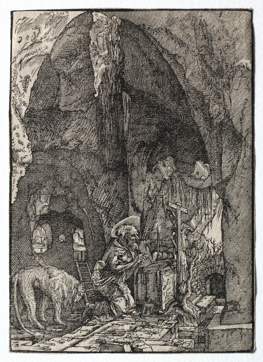 Mağaradaki Aziz Jerome, 1513-1515. by Albrecht Altdorfer