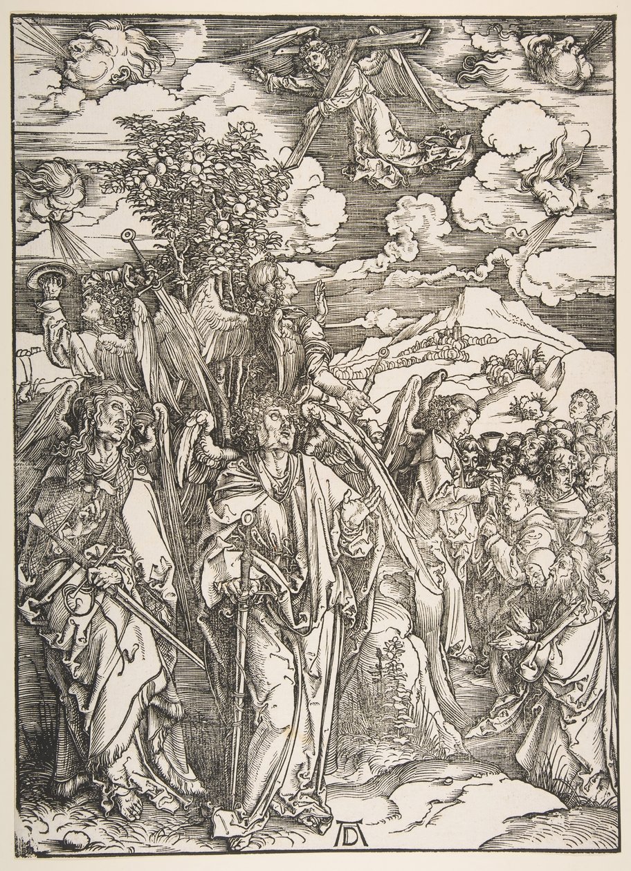 Dört Rüzgarı Kısıtlayan Melekler.n.d. by Albrecht Dürer