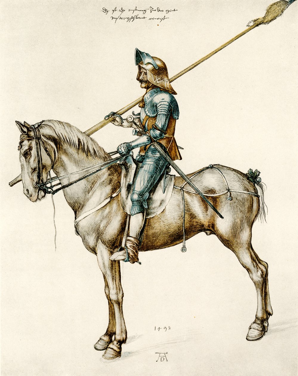 Bir Alman şövalyesinin zırhı by Albrecht Dürer