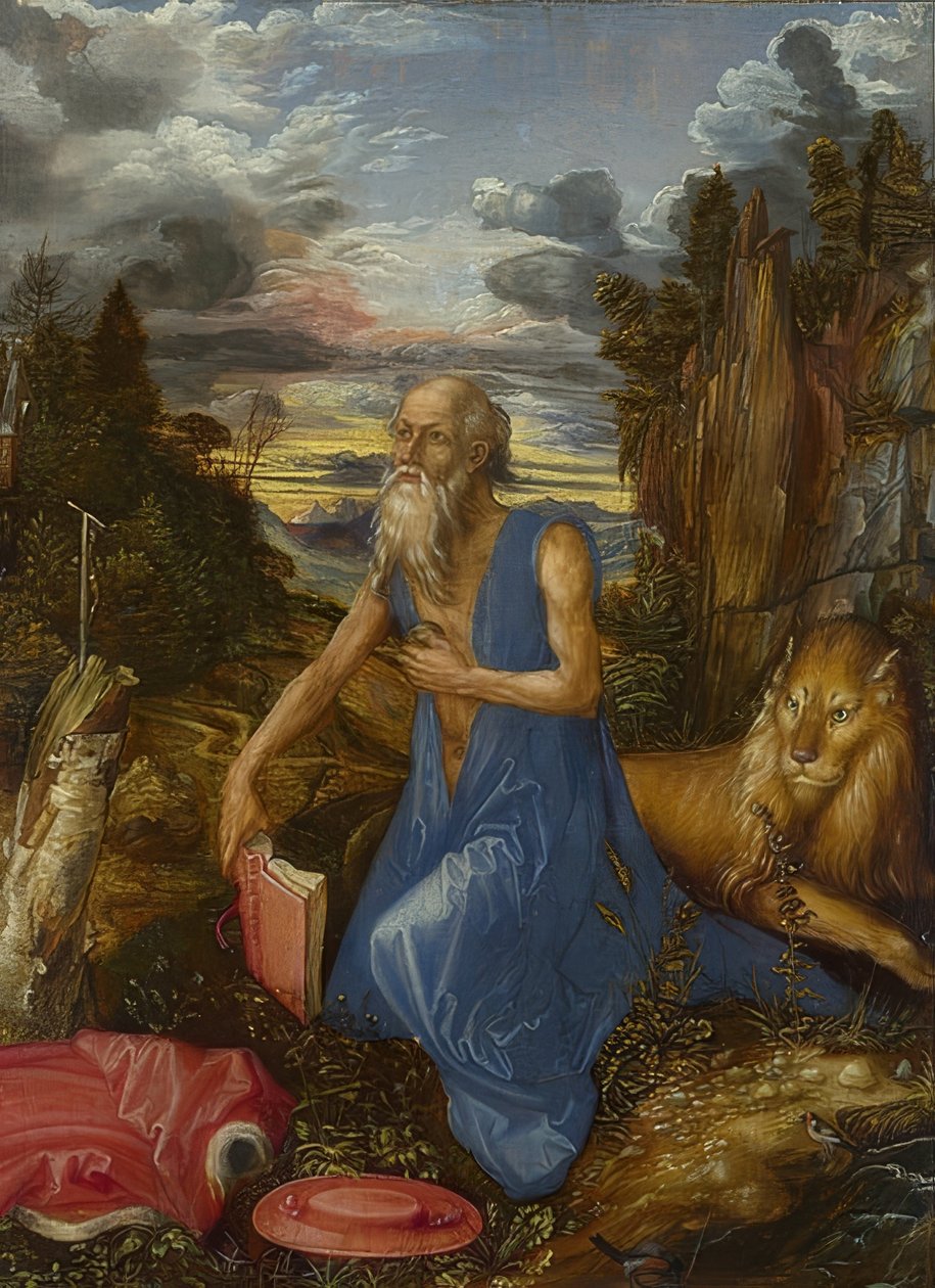 Aziz Jerome. 1496 civarında by Albrecht Dürer