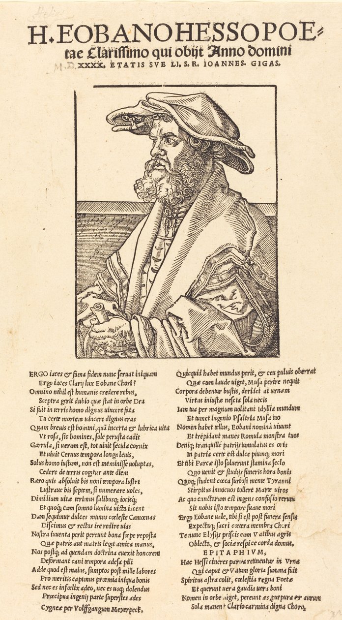 Eobanus Hess, 1526. by Albrecht Dürer