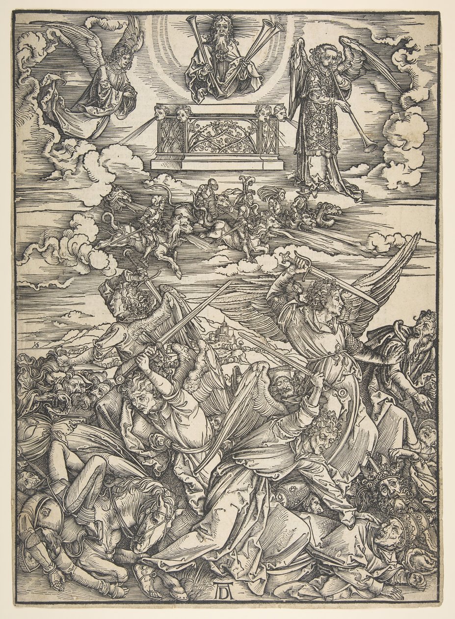 Apocalypse serisinden Dört İntikam Meleği.n.d. by Albrecht Dürer