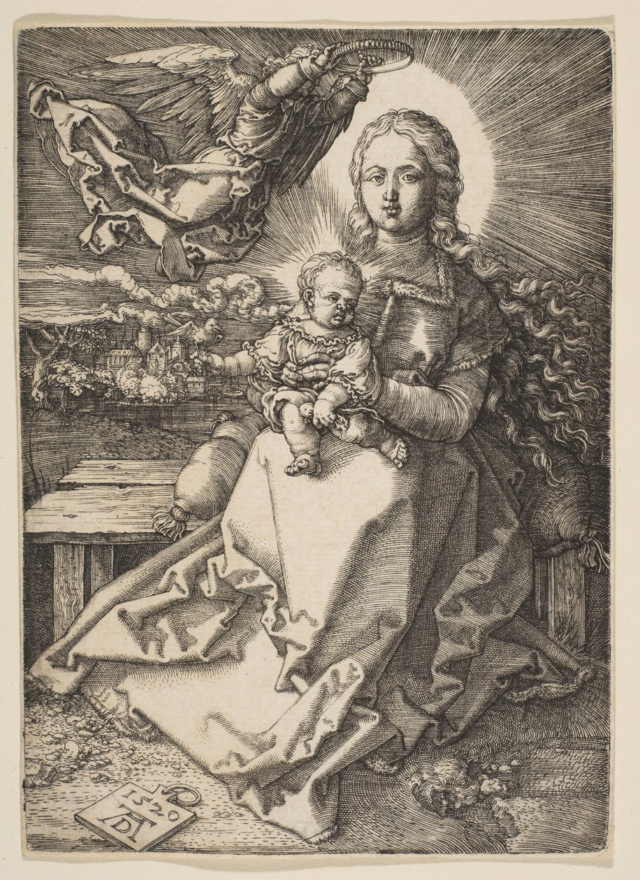 Madonna bir melek tarafından taçlandırıldı by Albrecht Dürer