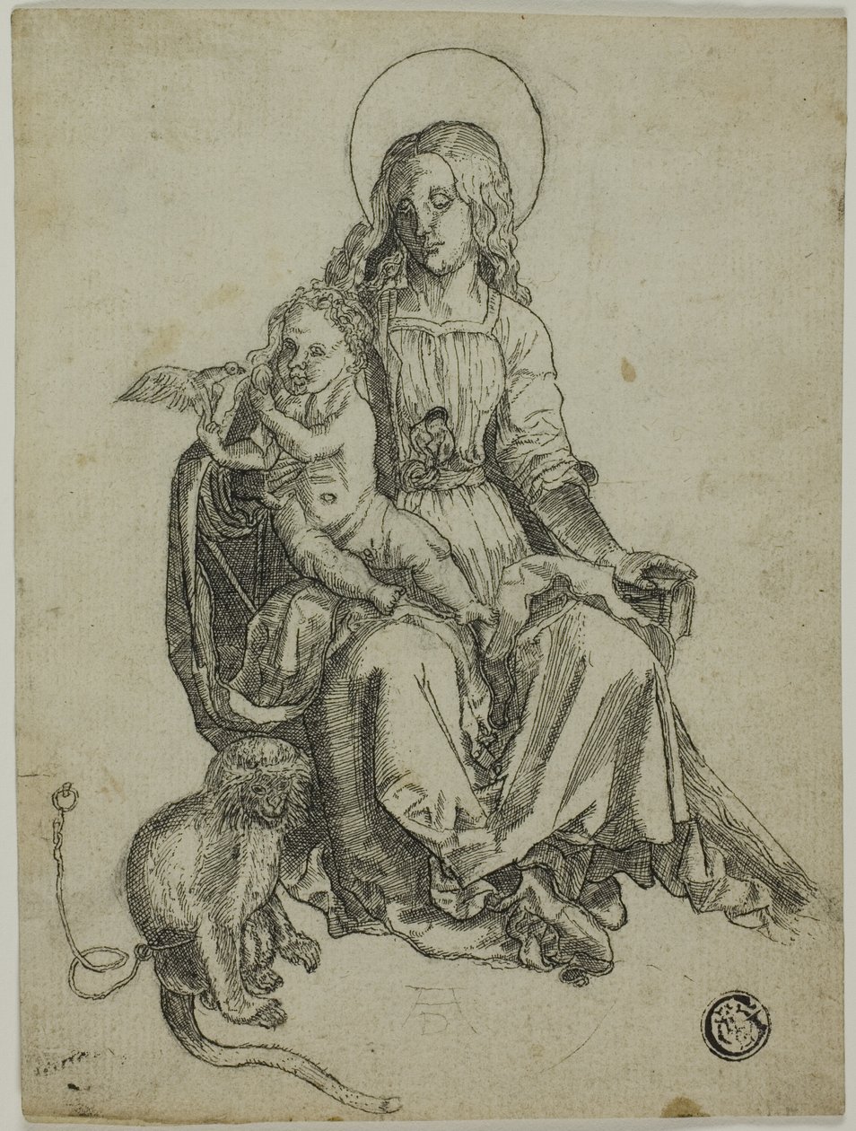Maymun ile Madonna by Albrecht Dürer