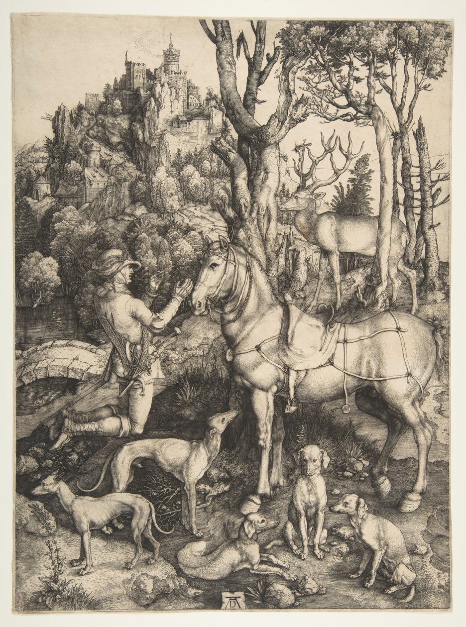 Aziz Eustace, yaklaşık 1501. by Albrecht Dürer