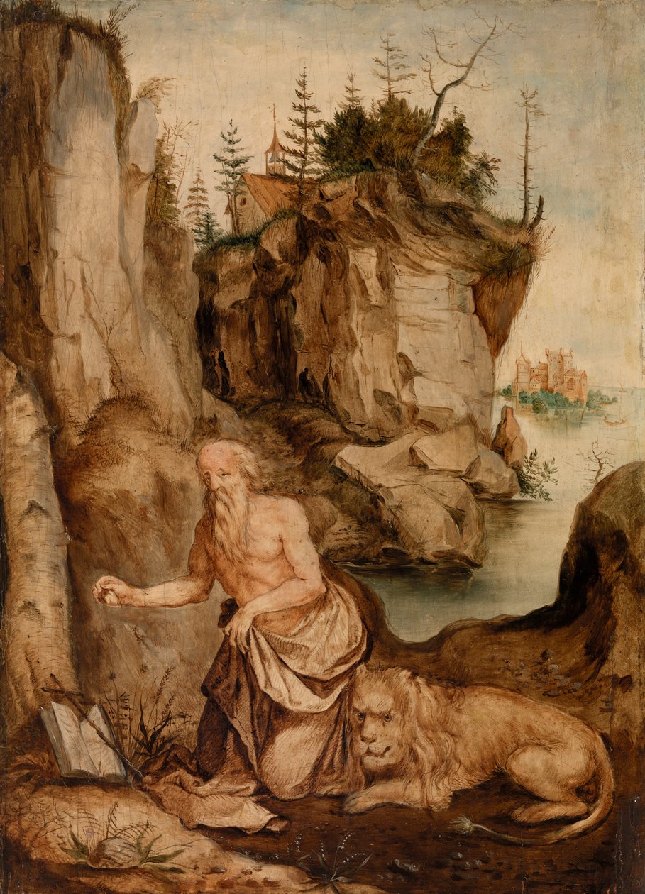 Aziz Jerome ve Aslan by Albrecht Dürer
