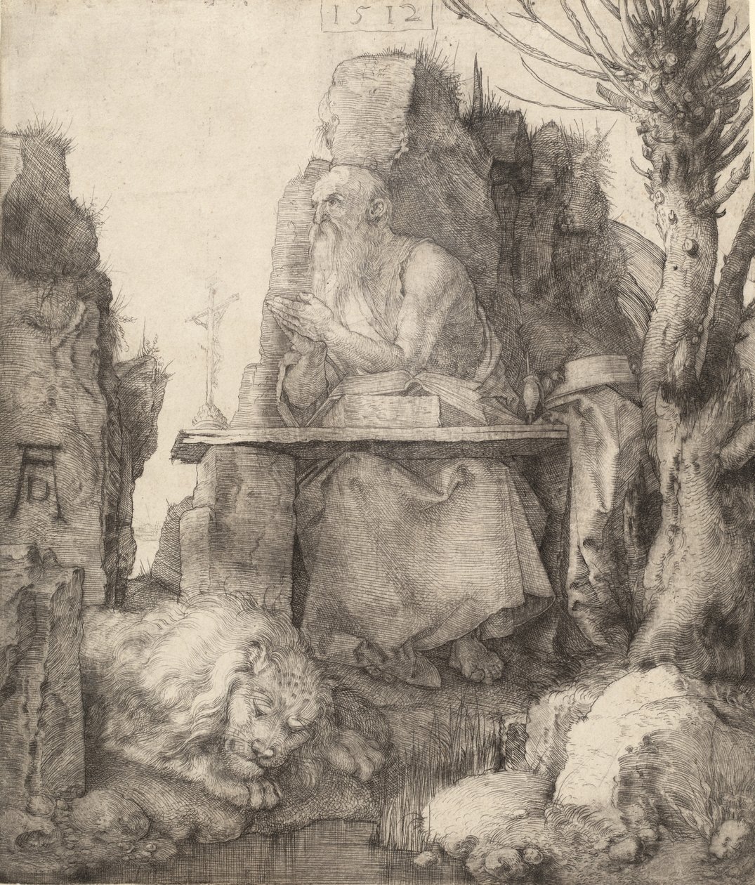 Pollard Willow tarafından Aziz Jerome, 1512. by Albrecht Dürer