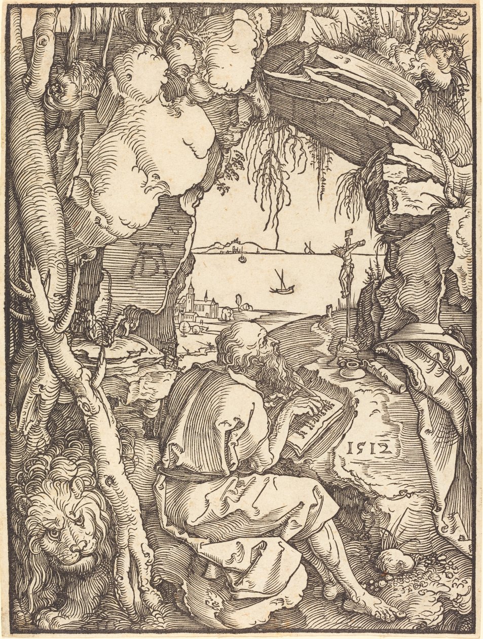 Bir Mağarada Aziz Jerome by Albrecht Dürer