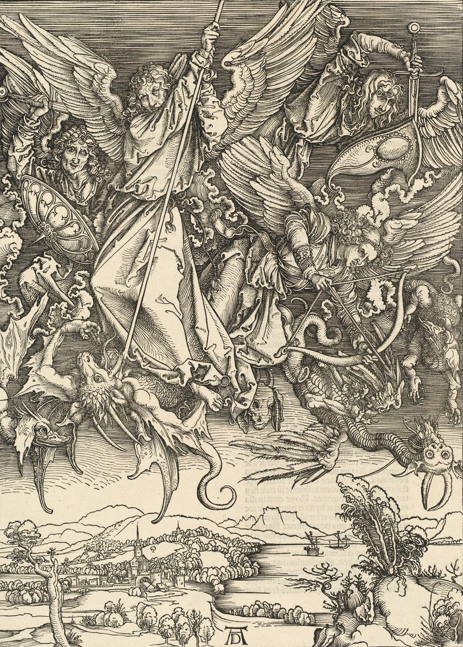 Aziz Michael Ejderhayla Savaşıyor, 1498. by Albrecht Dürer