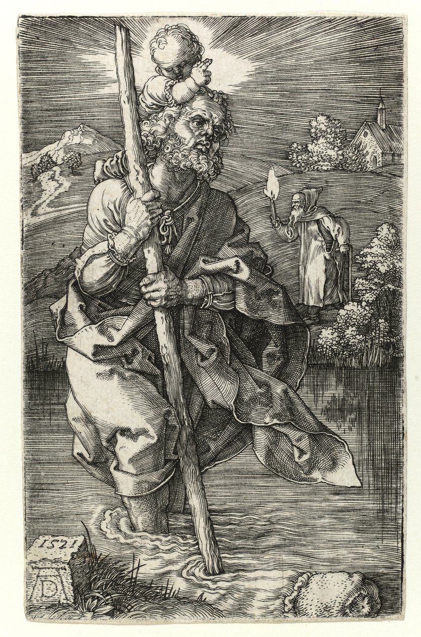 Sağa bakan Aziz Christopher, 1521 by Albrecht Dürer