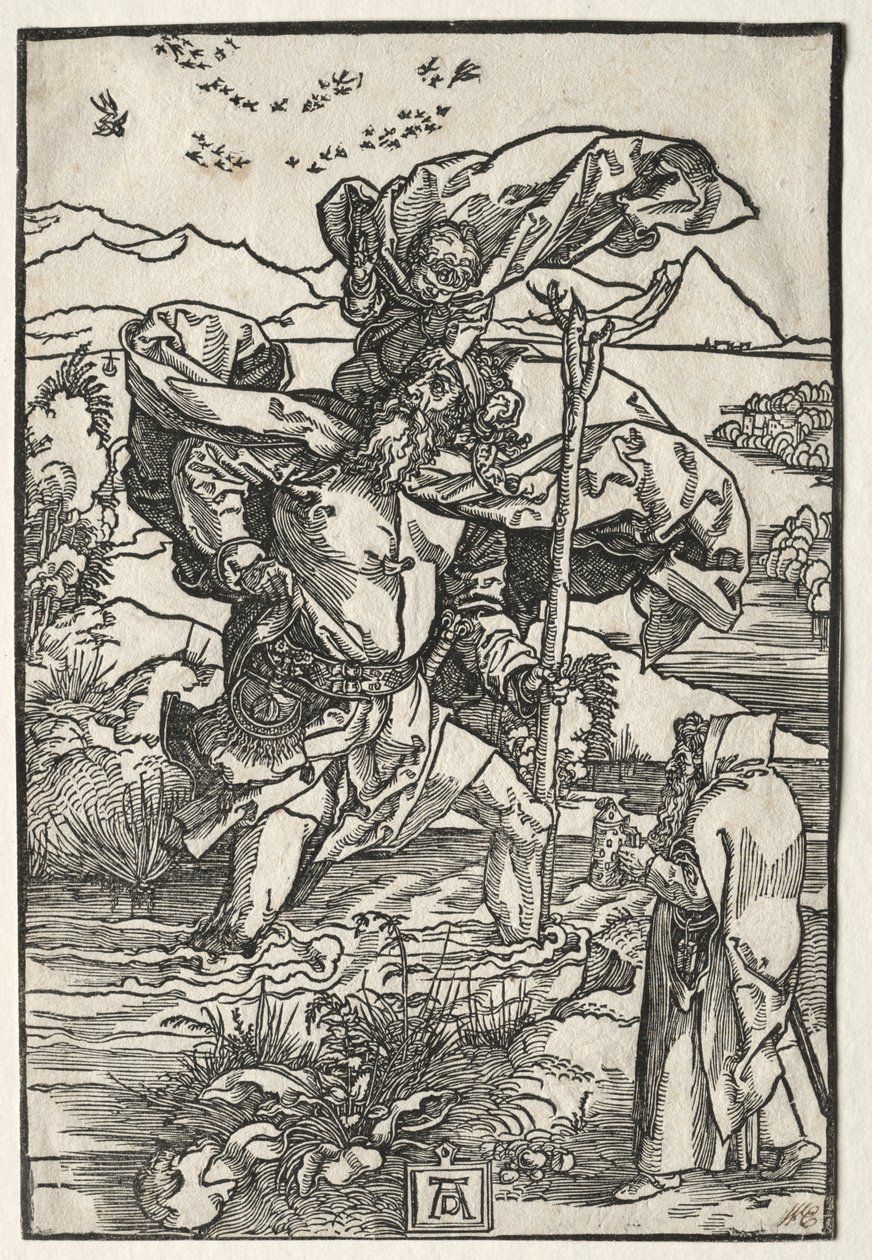Aziz Christopher Kuşlarla, c. 1501-1504. by Albrecht Dürer