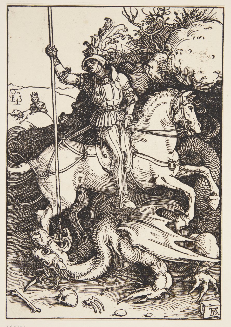 St. Georg ejderhayı öldürüyor by Albrecht Dürer