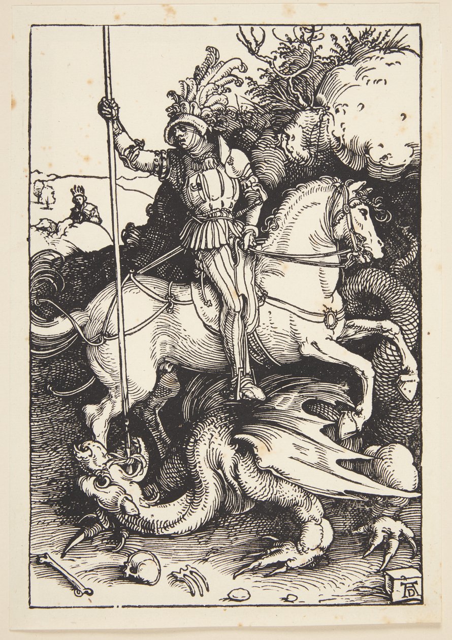 St. Georg ejderhayı öldürüyor by Albrecht Dürer