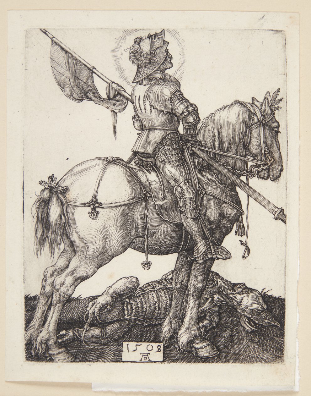 Aziz George at sırtında by Albrecht Dürer