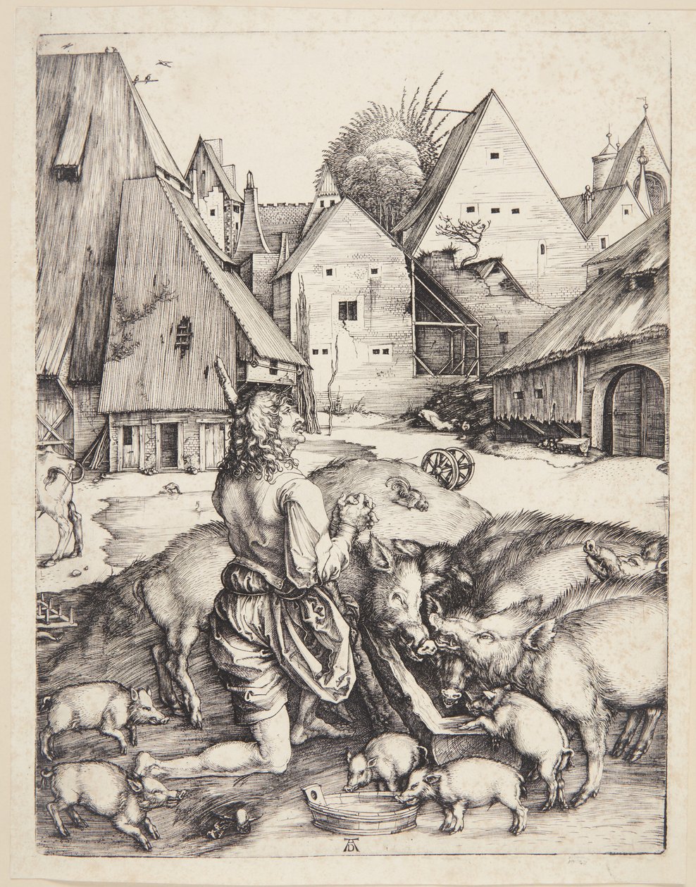 Domuzların arasında müsrif oğul by Albrecht Dürer