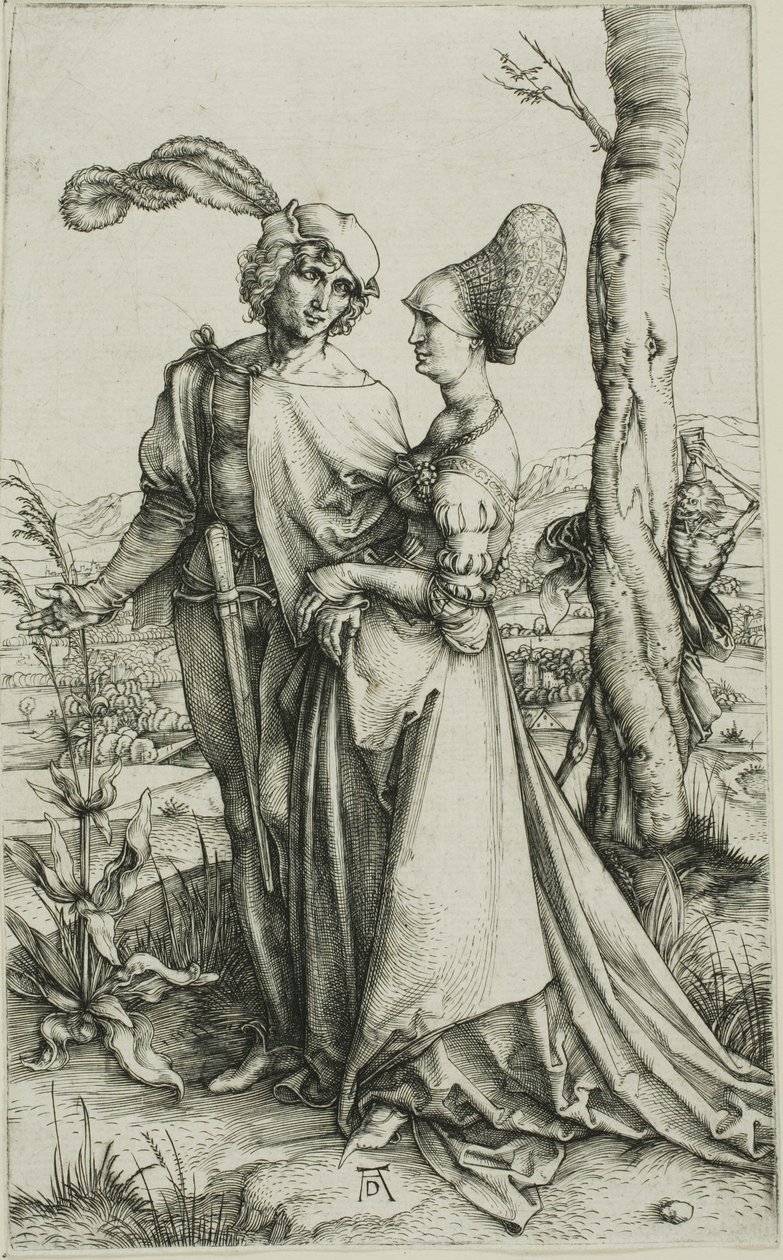 Ölümle Tehdit Edilen Genç Çift (Promenade) by Albrecht Dürer