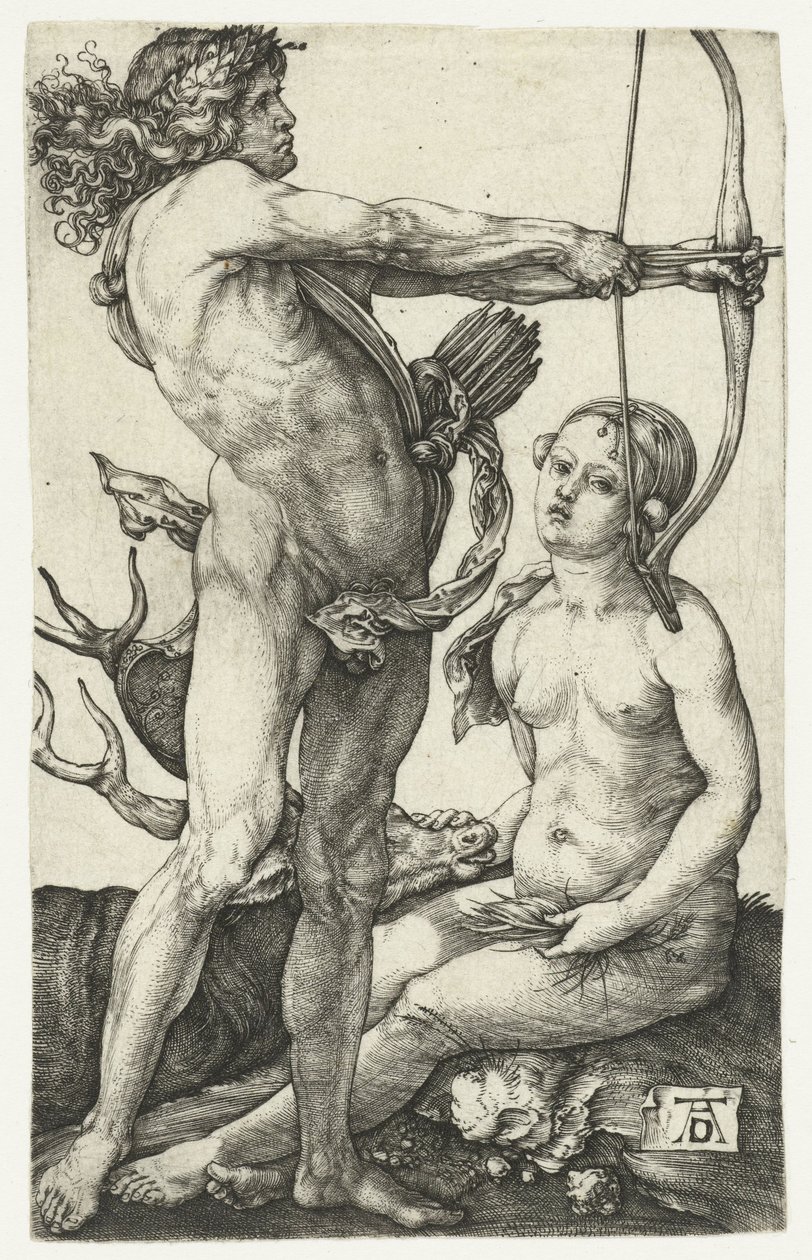 Apollon ve Diana by Albrecht Dürer or Duerer