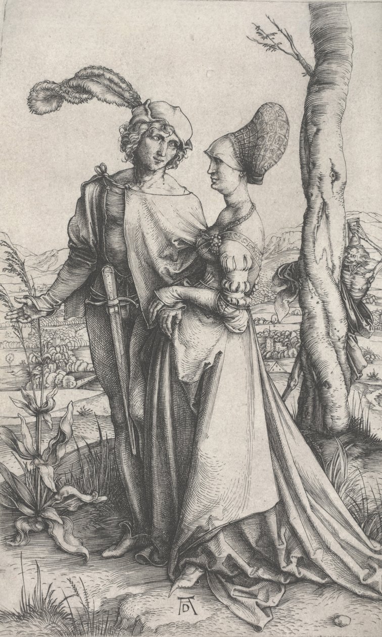 The Promenade, c.1496-1497 (gravür) by Albrecht Dürer