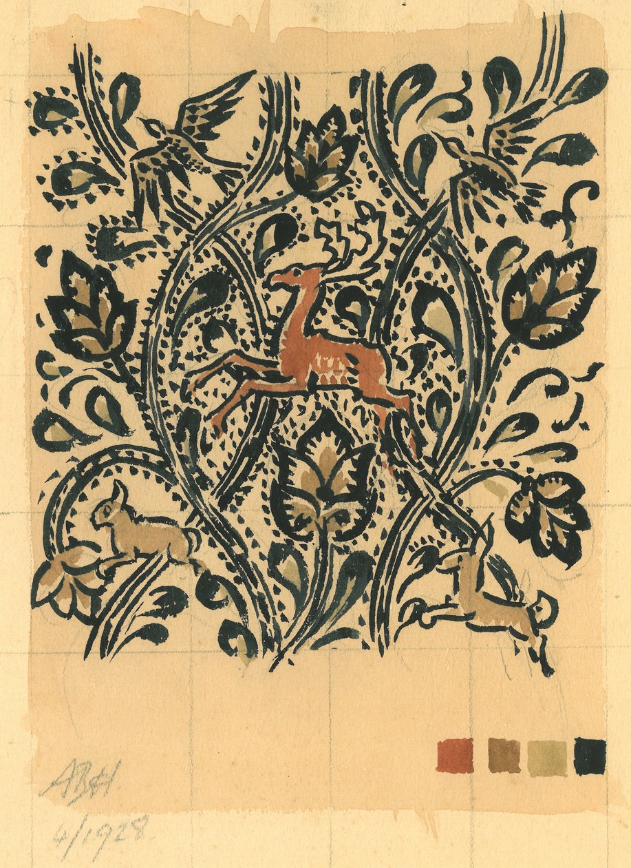 Wood Life, Nisan 1928 (kağıt üzerine guaş) by Alec Hunter