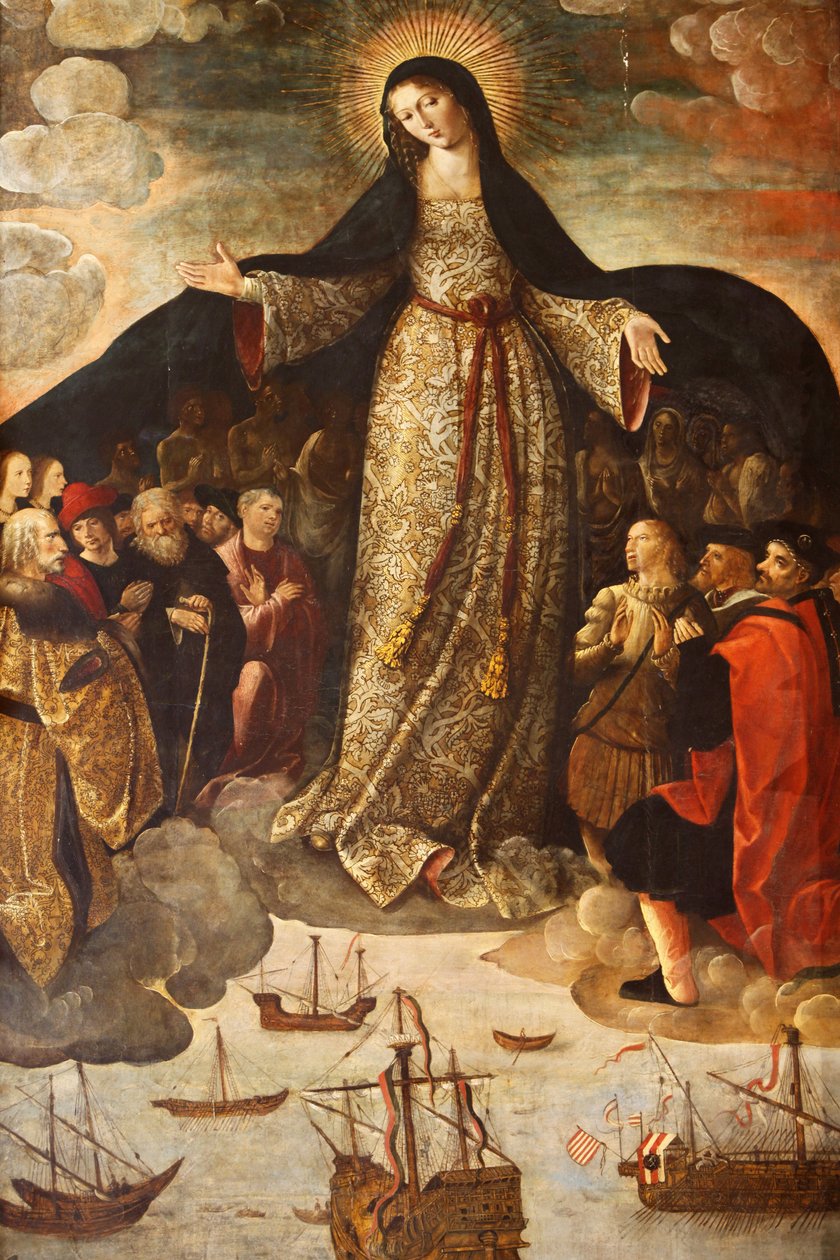 Virgen of los Mareantes sunağı (detay) by Alejo Fernandez