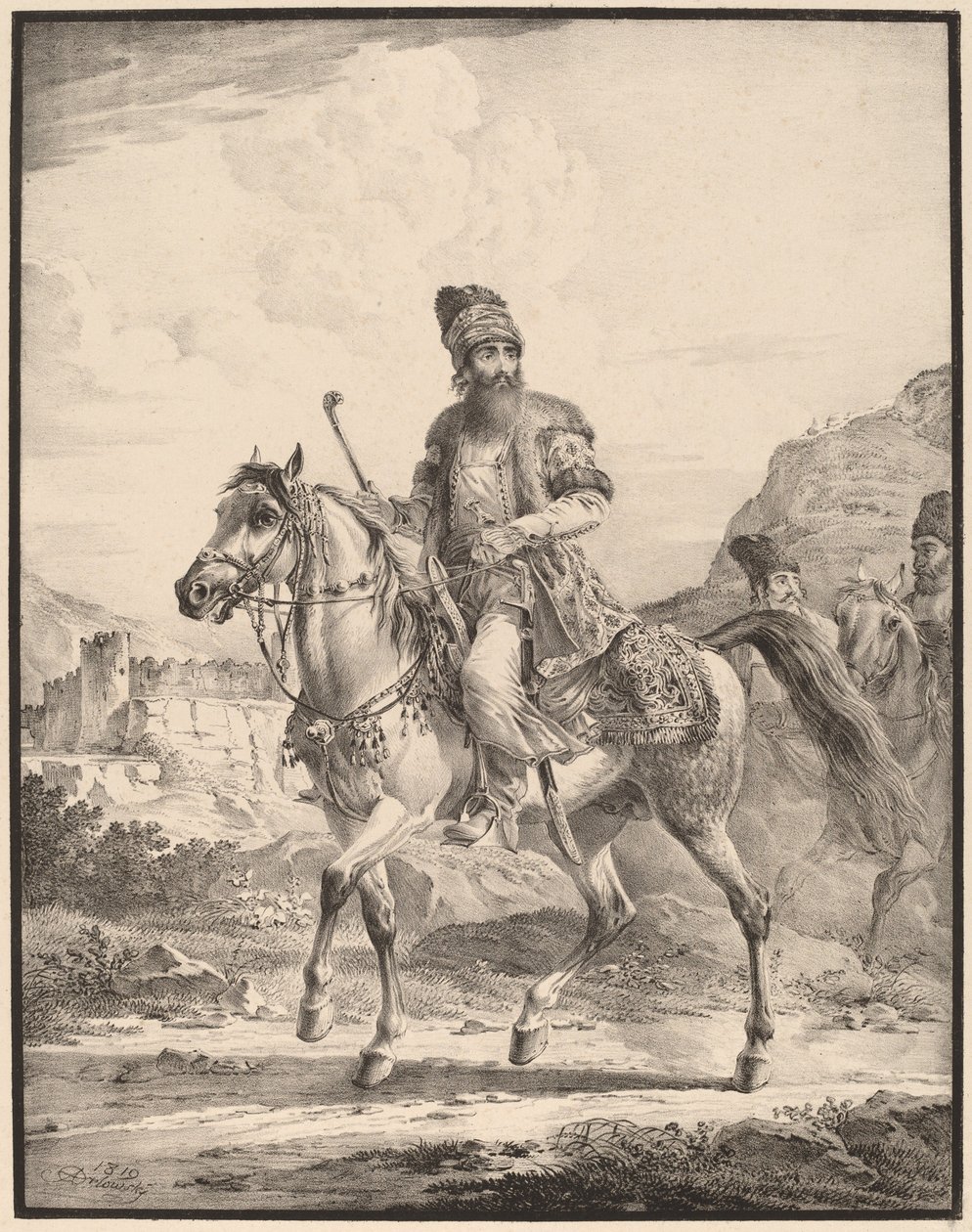 Atlı Bir Pers by Aleksandr Osipovich Orlovskii
