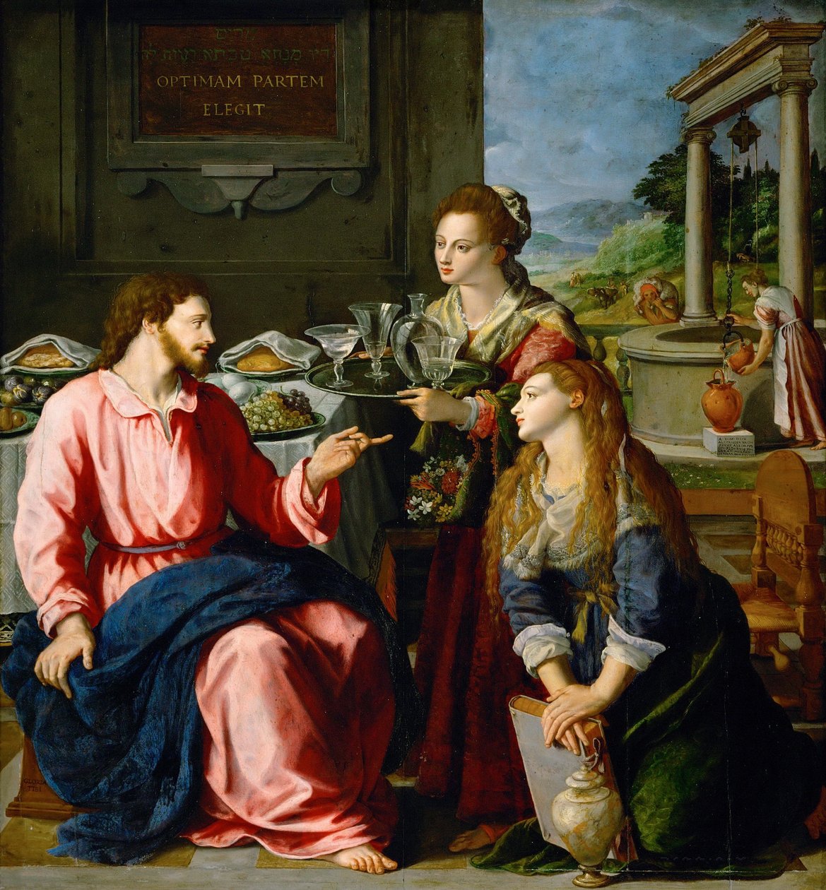Meryem ve Martha ile Mesih by Alessandro Allori