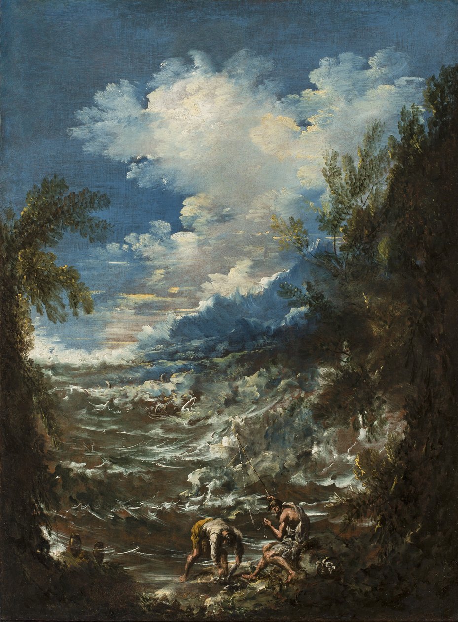 Balıkçılarla Manzara, c.1730 by Alessandro Magnasco