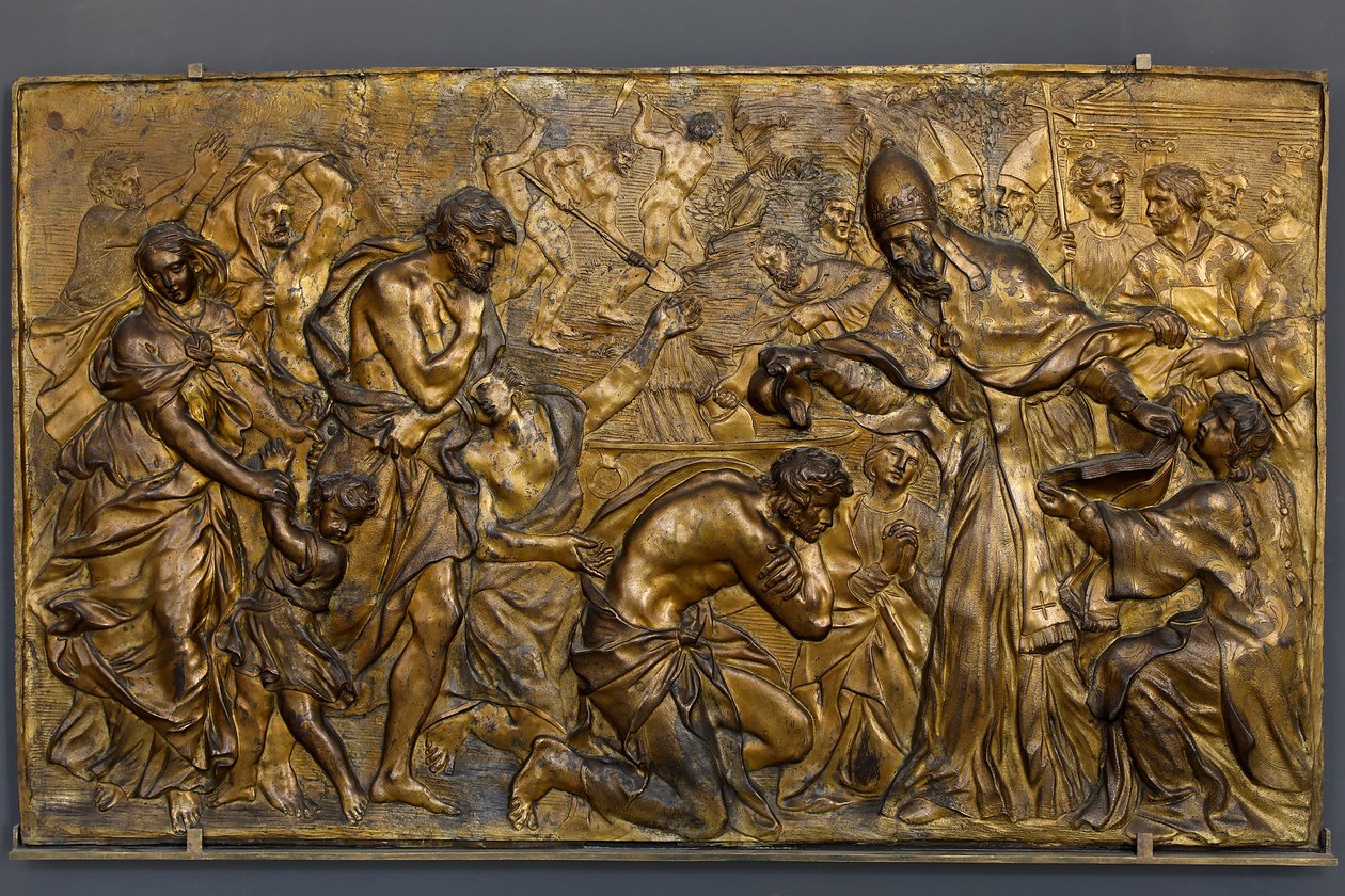 Neofitleri vaftiz eden Papa Liberius by Alessandro Algardi