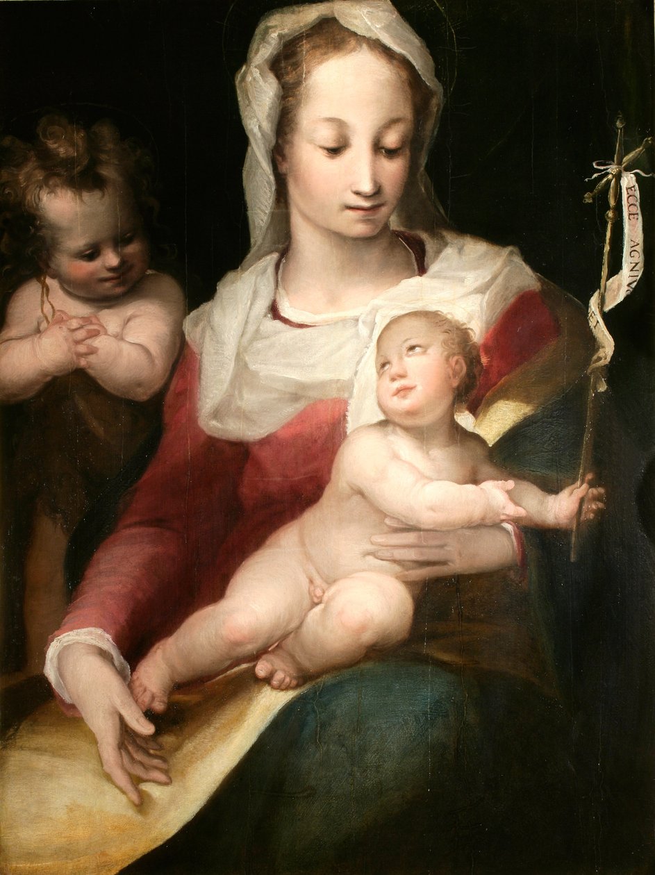 Çocuk ve Genç Aziz John ile Madonna by Alessandro Casolani