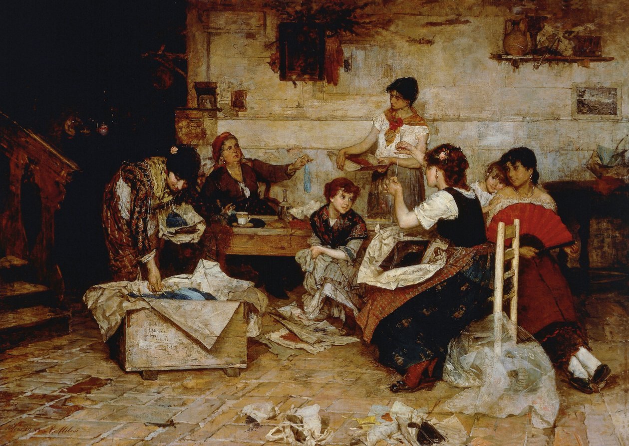 İnci çalışan kadınlar by Alessandro Milesi