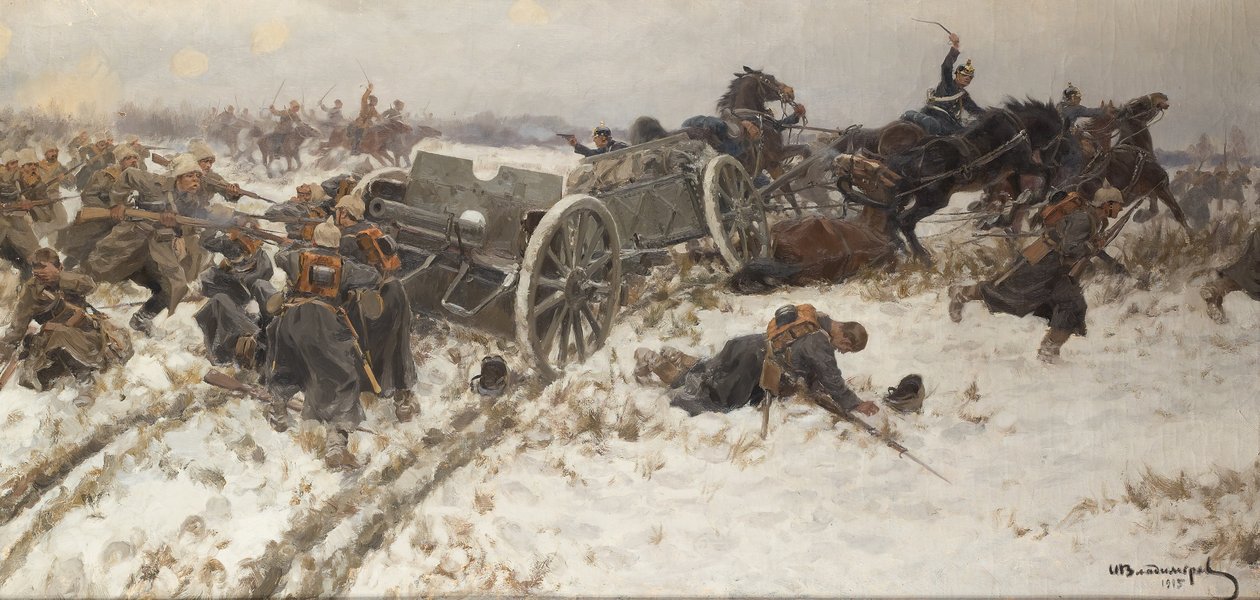 Askeri Çatışma, 1915 by Alexander Alexeyevich Alexeyev