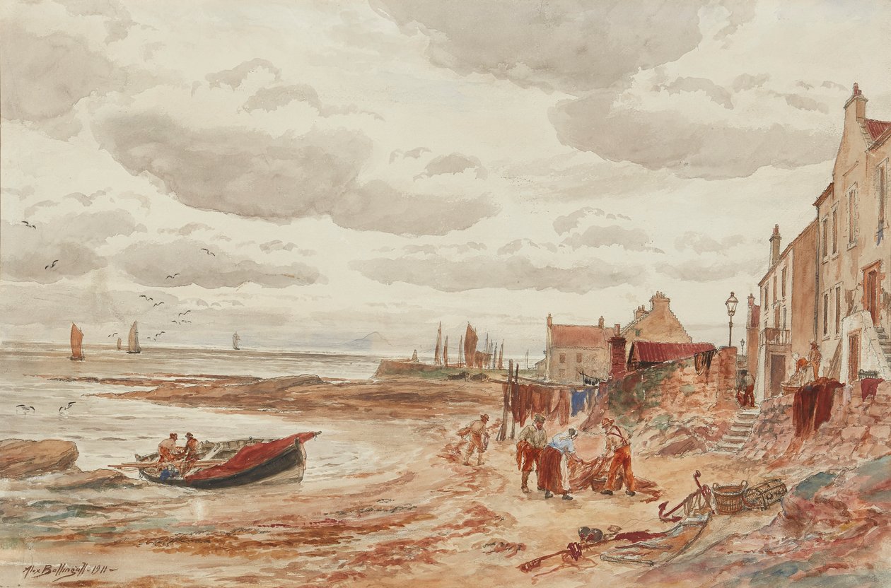 Öğleden sonra, Buckhaven (kalem ve sulu boya) by Alexander Ballingall