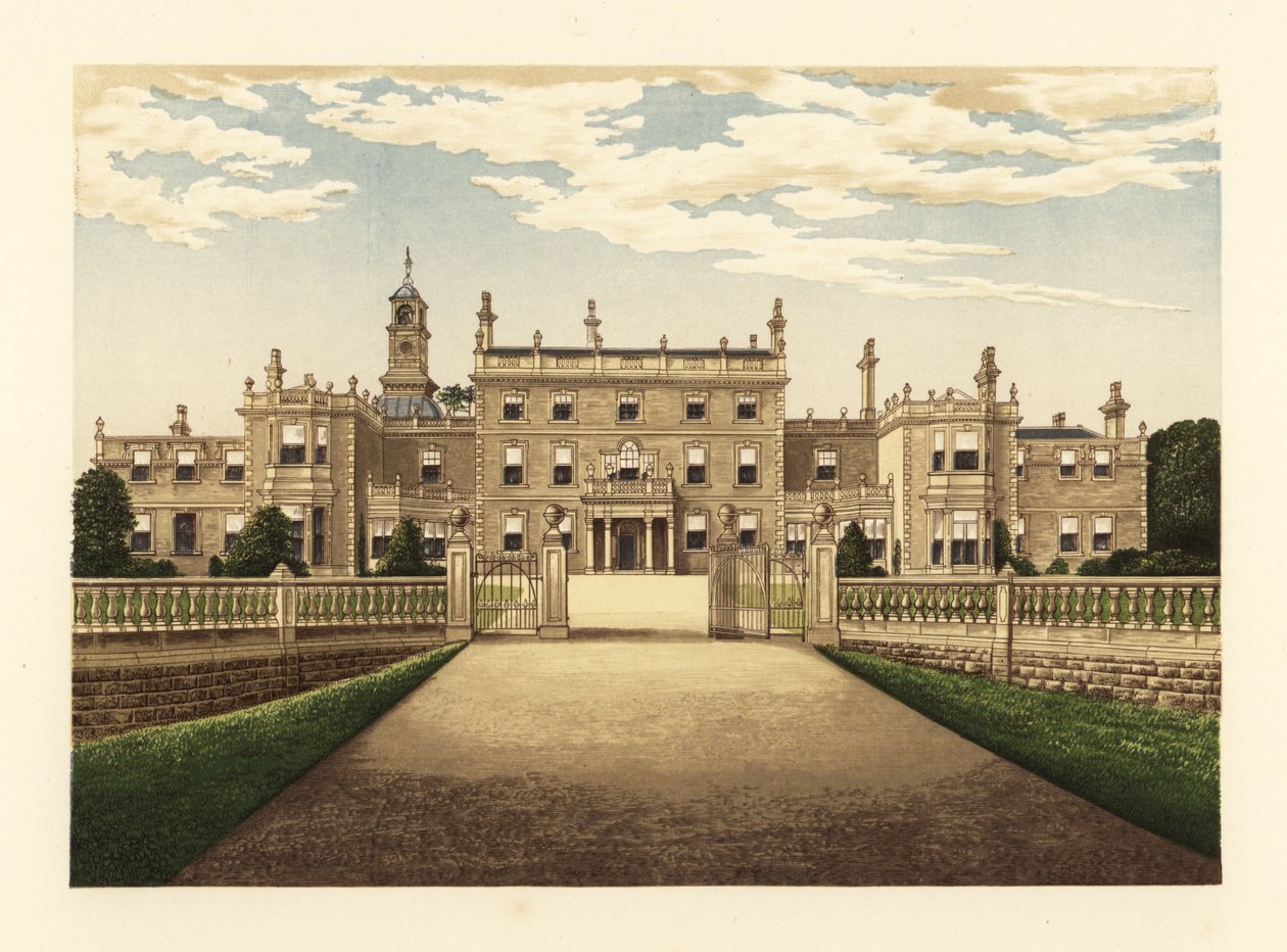 Bulwell Hall, Nottinghamshire, İngiltere. by Alexander Francis (after) Lydon